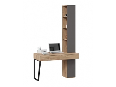Стол письменный Порто 366/580 с настольным комбинированным шкафом (Яблоня Беллуно, Графит софт)
